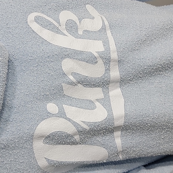 Victoria's Secret Tie Front Terry Cloth Pullover Varsity Light blue X small - Picture 7 of 9